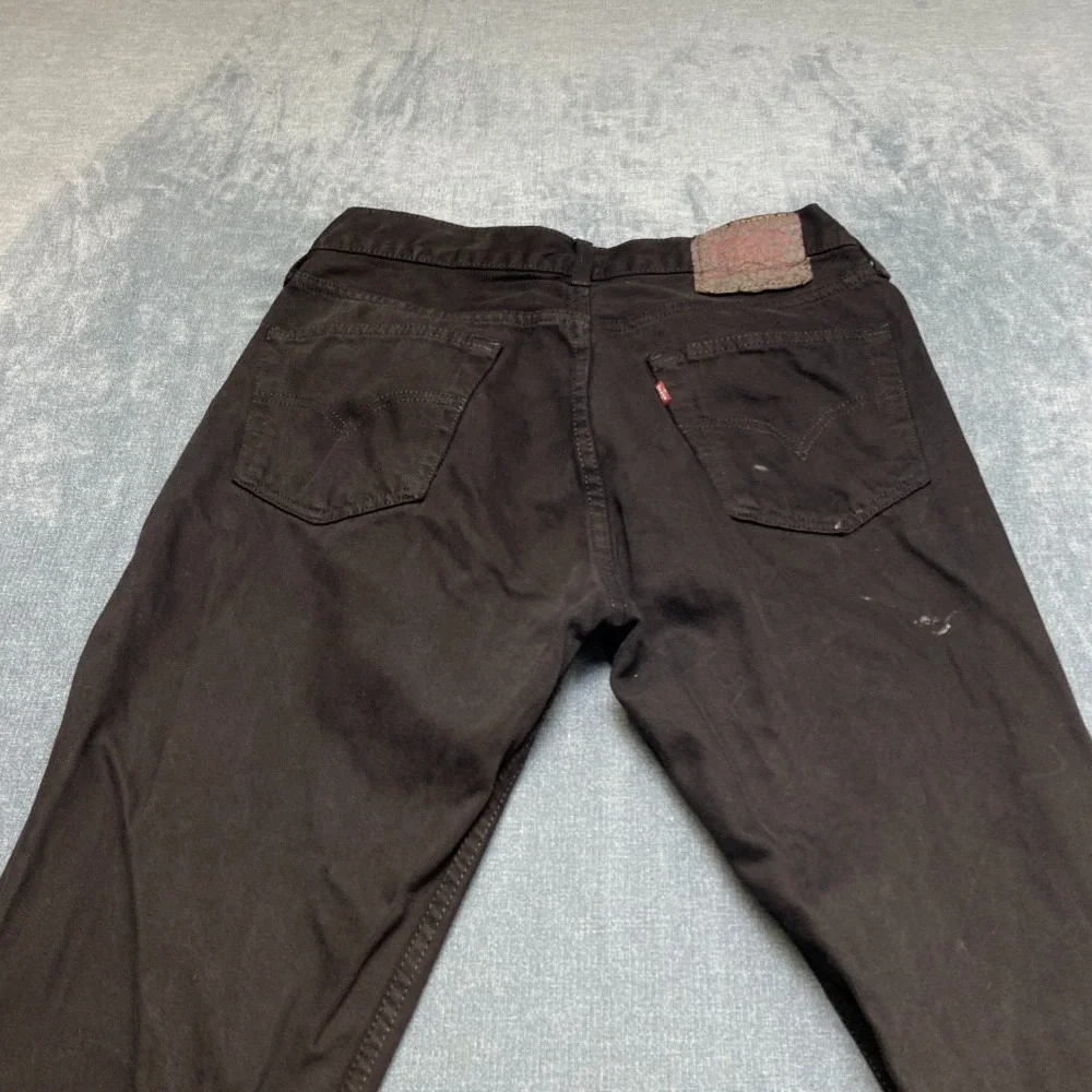 Levi's Jeans Mens 34x34 Black Denim Dark Wash Frayed Hem Streetwear Button Fly